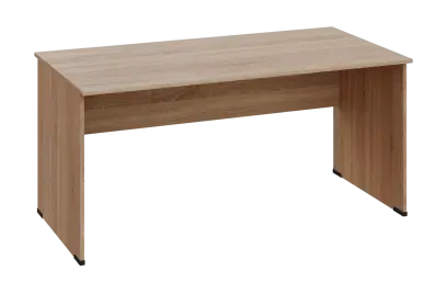 EPL 28 - 16 stůl kancelářský, dřevěná podnož, deska 25 mm, široký 1600 mm, dub bardolino